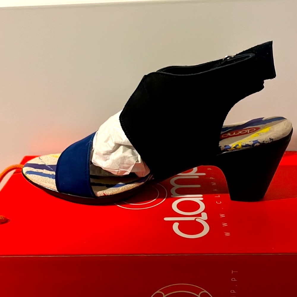 Black sandals mid-heel Clamp size 8.5/9 (39)